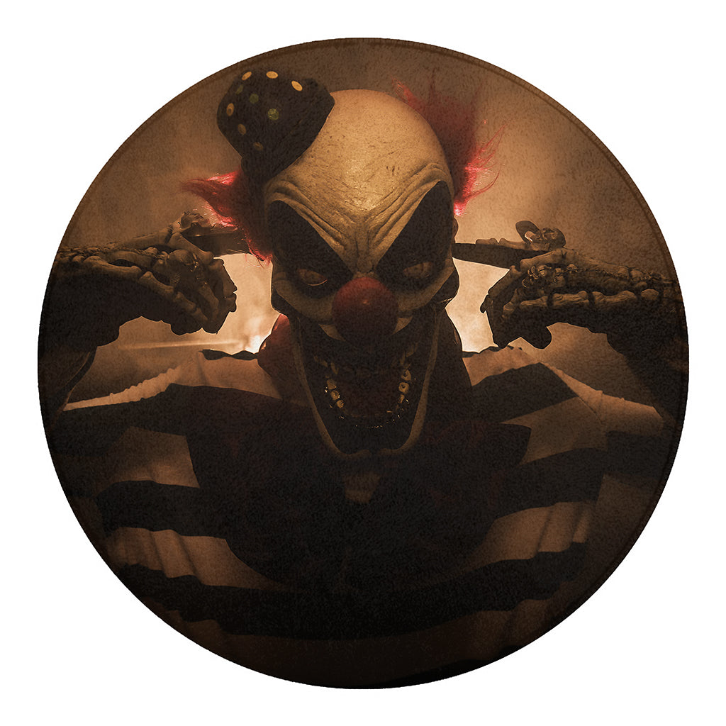 Scary Clown Print Round Blanket