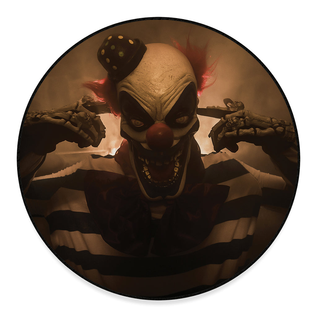 Scary Clown Print Round Floor Mat