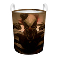 Scary Clown Print Round Laundry Basket