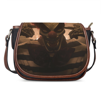 Scary Clown Print Saddle Bag