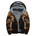Scary Clown Print Sherpa Lined Zip Up Hoodie