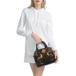 Scary Clown Print Shoulder Handbag