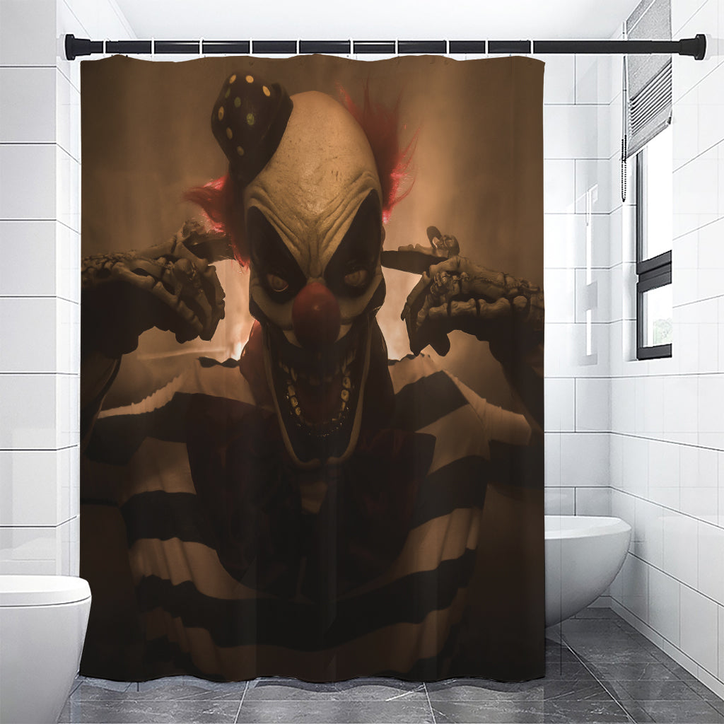 Scary Clown Print Shower Curtain