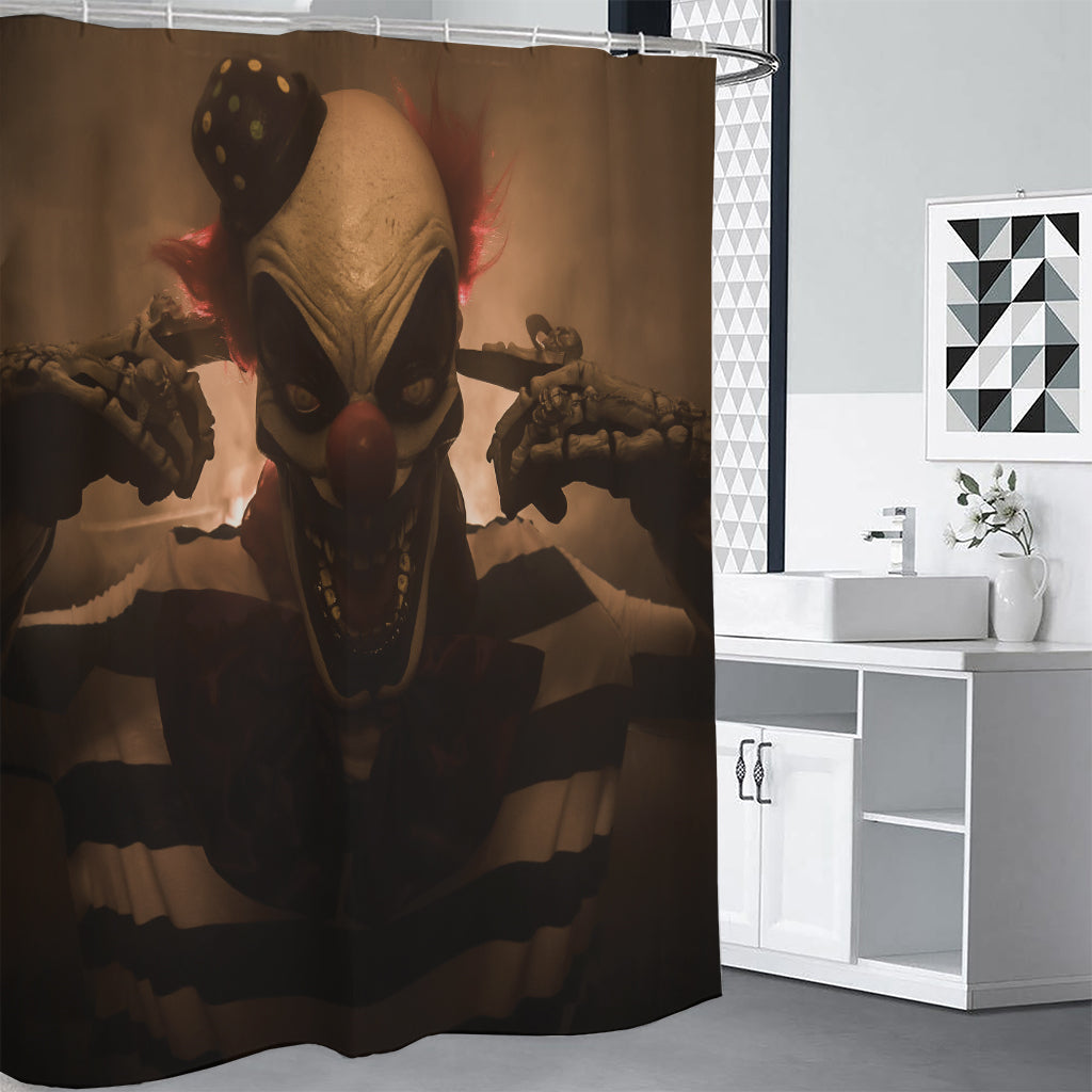 Scary Clown Print Shower Curtain