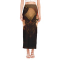 Scary Clown Print Side Slit Maxi Skirt