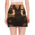 Scary Clown Print Side Slit Mini Skirt