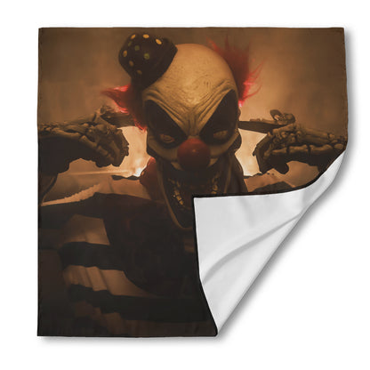 Scary Clown Print Silk Bandana