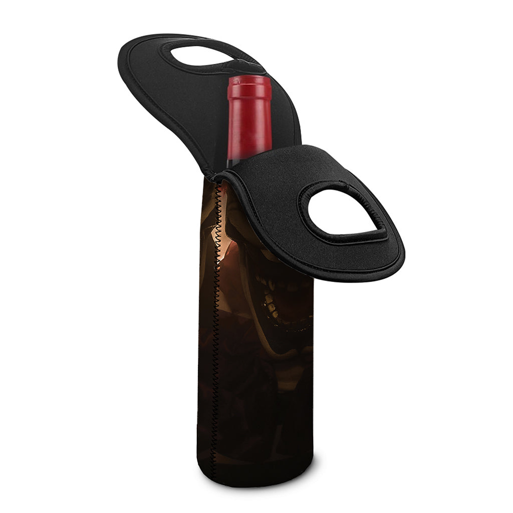 Scary Clown Print Single Neoprene Wine Tote