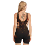 Scary Clown Print Sleeveless One Piece Swimsuit