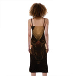 Scary Clown Print Slim Fit Midi Cami Dress