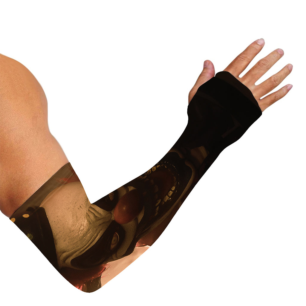 Scary Clown Print Sun Protection Arm Sleeves