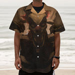 Scary Clown Print Textured Short Sleeve Shirt