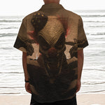 Scary Clown Print Textured Short Sleeve Shirt