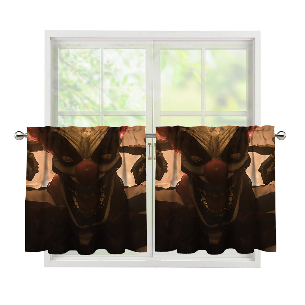 Scary Clown Print Tier Curtains