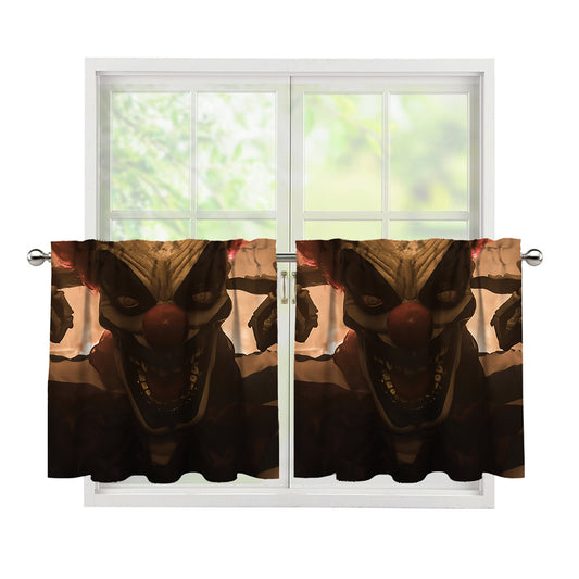 Scary Clown Print Tier Curtains