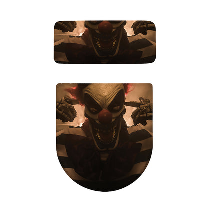 Scary Clown Print Toilet Lid And Tank Cover Set
