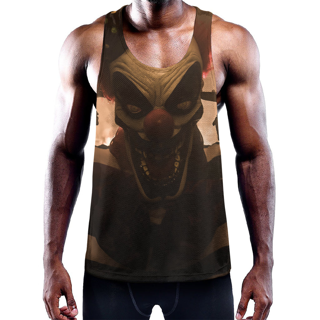 Scary Clown Print Training Tank Top