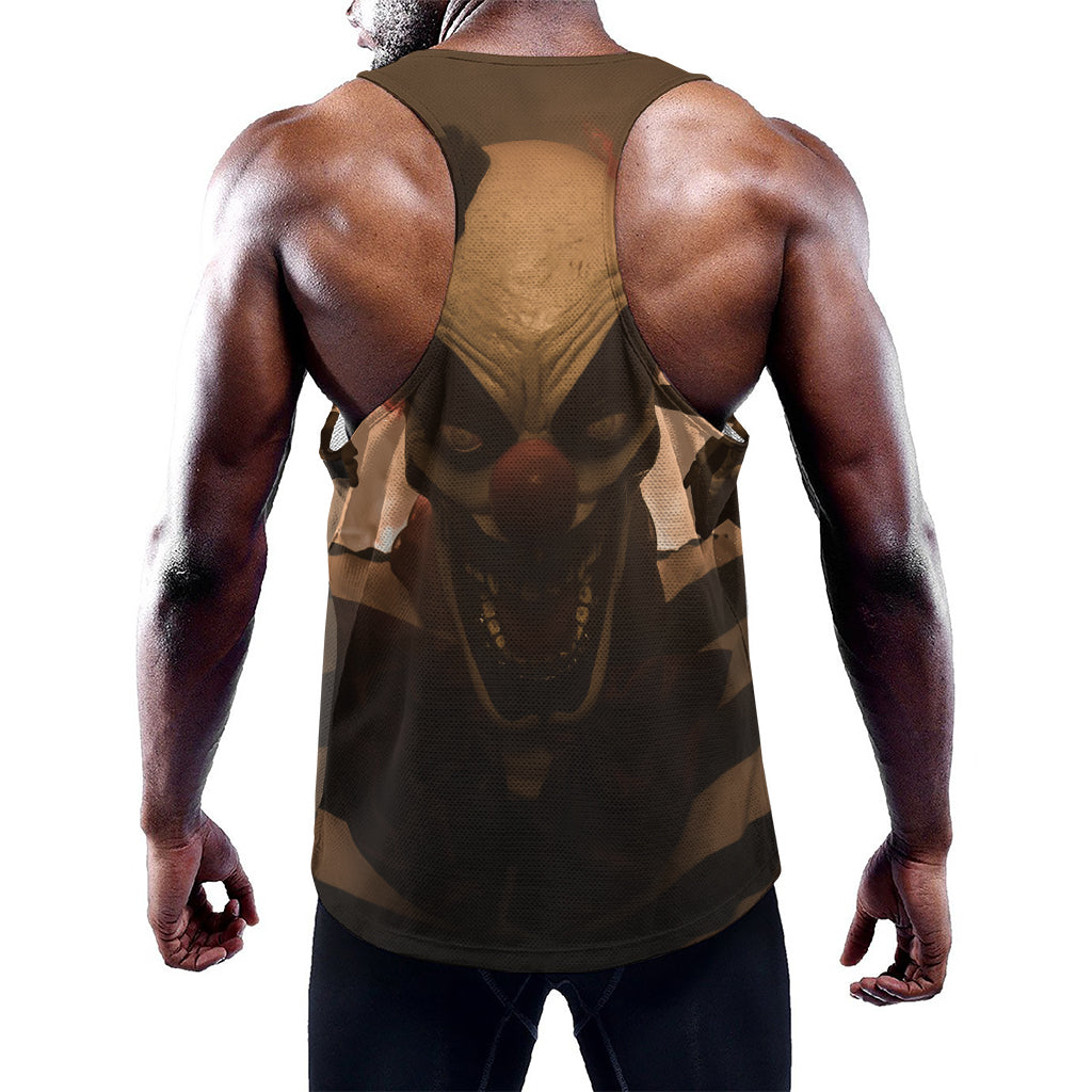 Scary Clown Print Training Tank Top