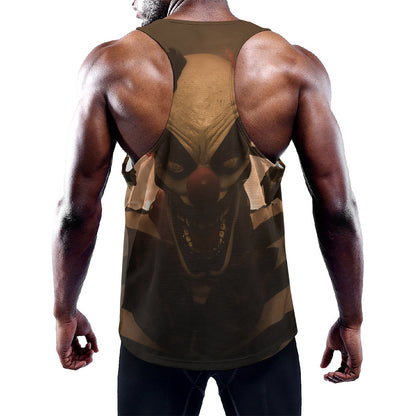Scary Clown Print Training Tank Top