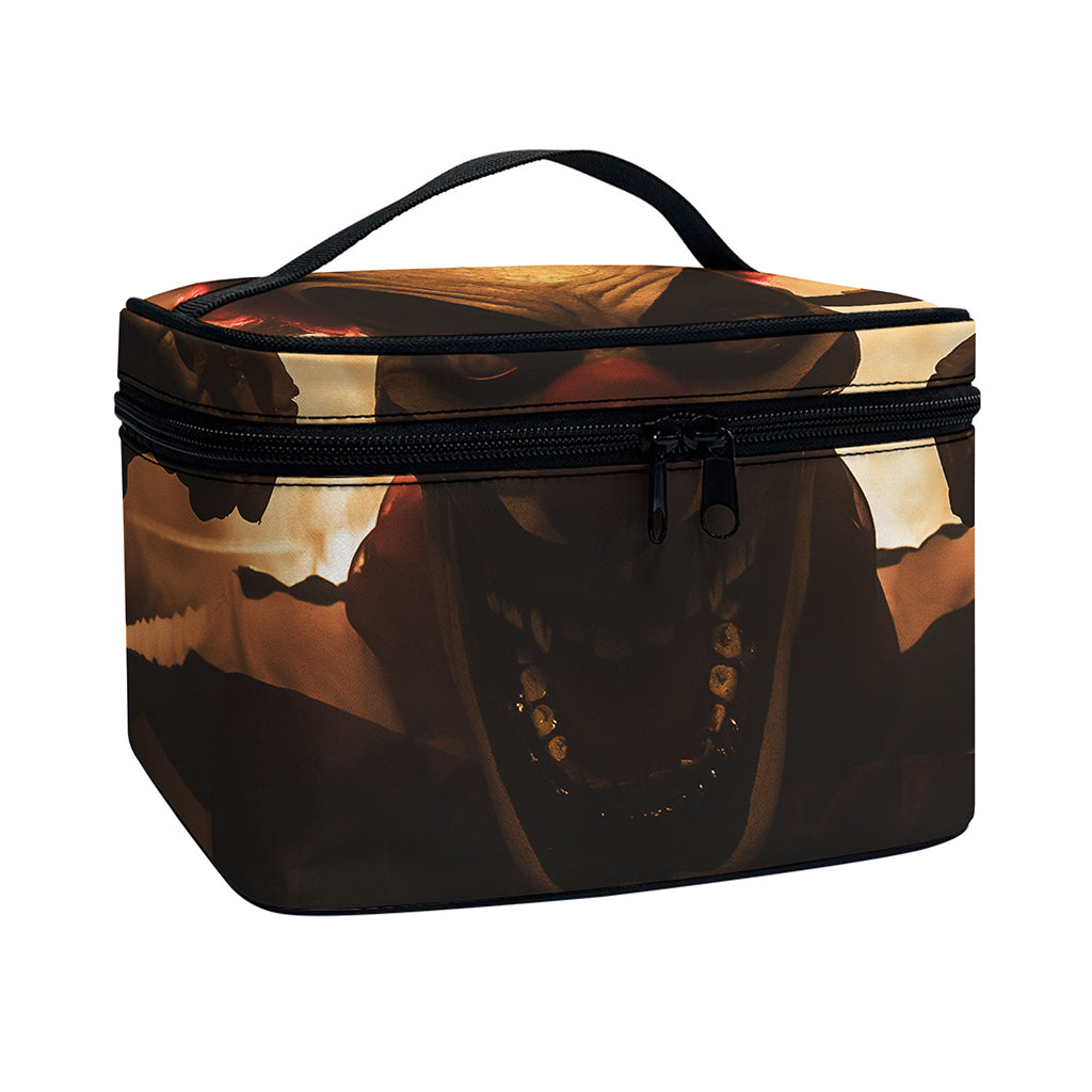 Scary Clown Print Travel Makeup Bag