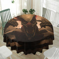 Scary Clown Print Waterproof Round Tablecloth