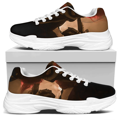 Scary Clown Print White Chunky Shoes