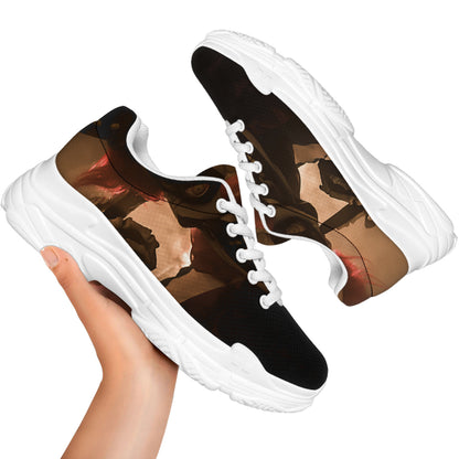Scary Clown Print White Chunky Shoes