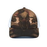 Scary Clown Print White Mesh Trucker Cap