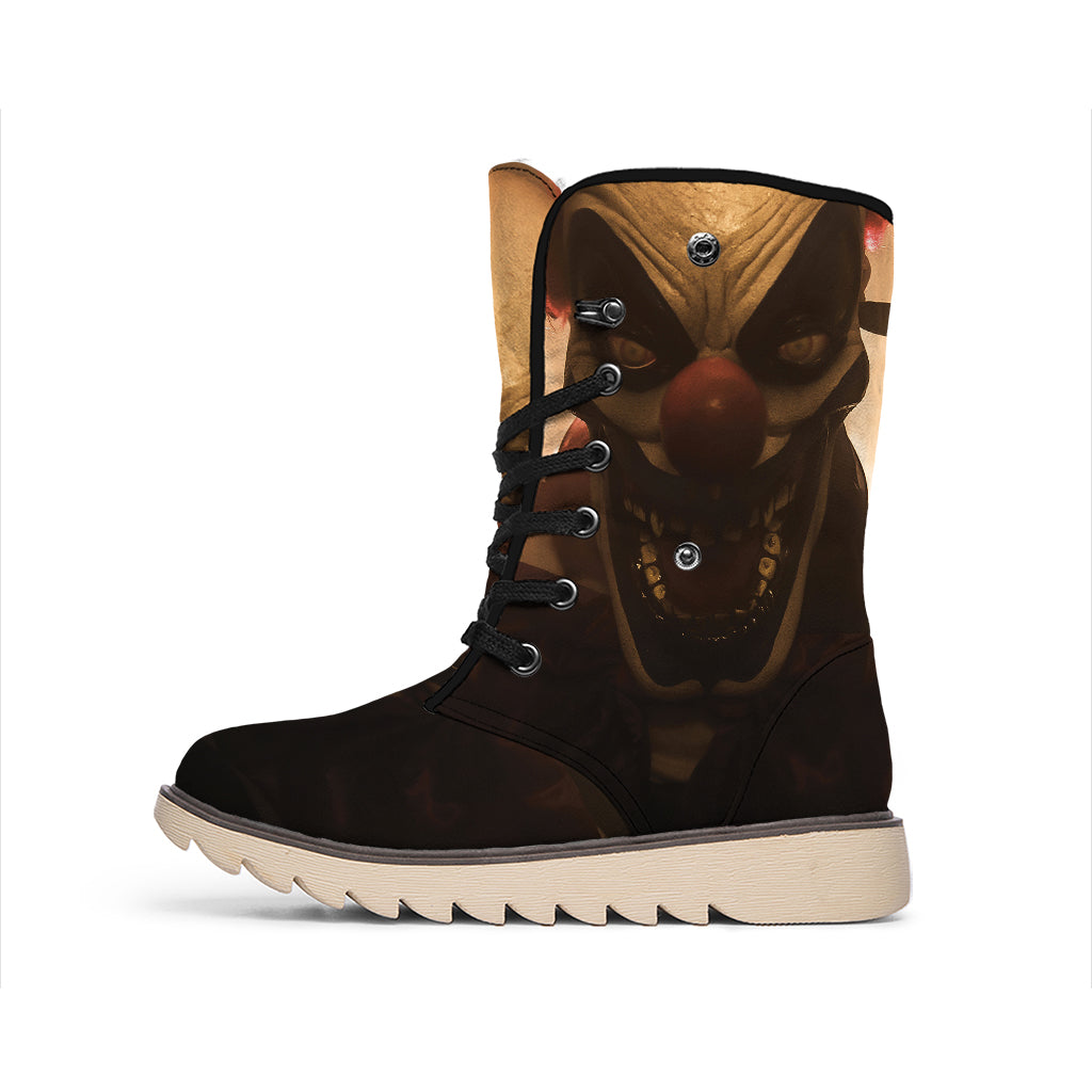 Scary Clown Print Winter Boots