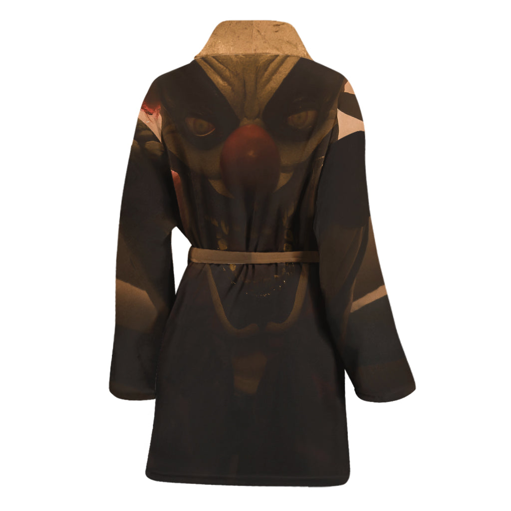 Scary Clown Print Women's Bathrobe