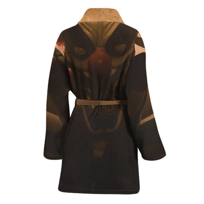 Scary Clown Print Women's Bathrobe
