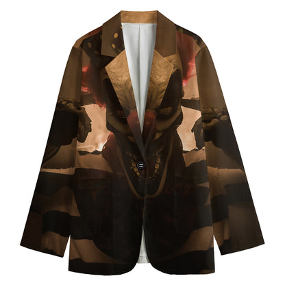 Scary Clown Print Women's Cotton Blazer