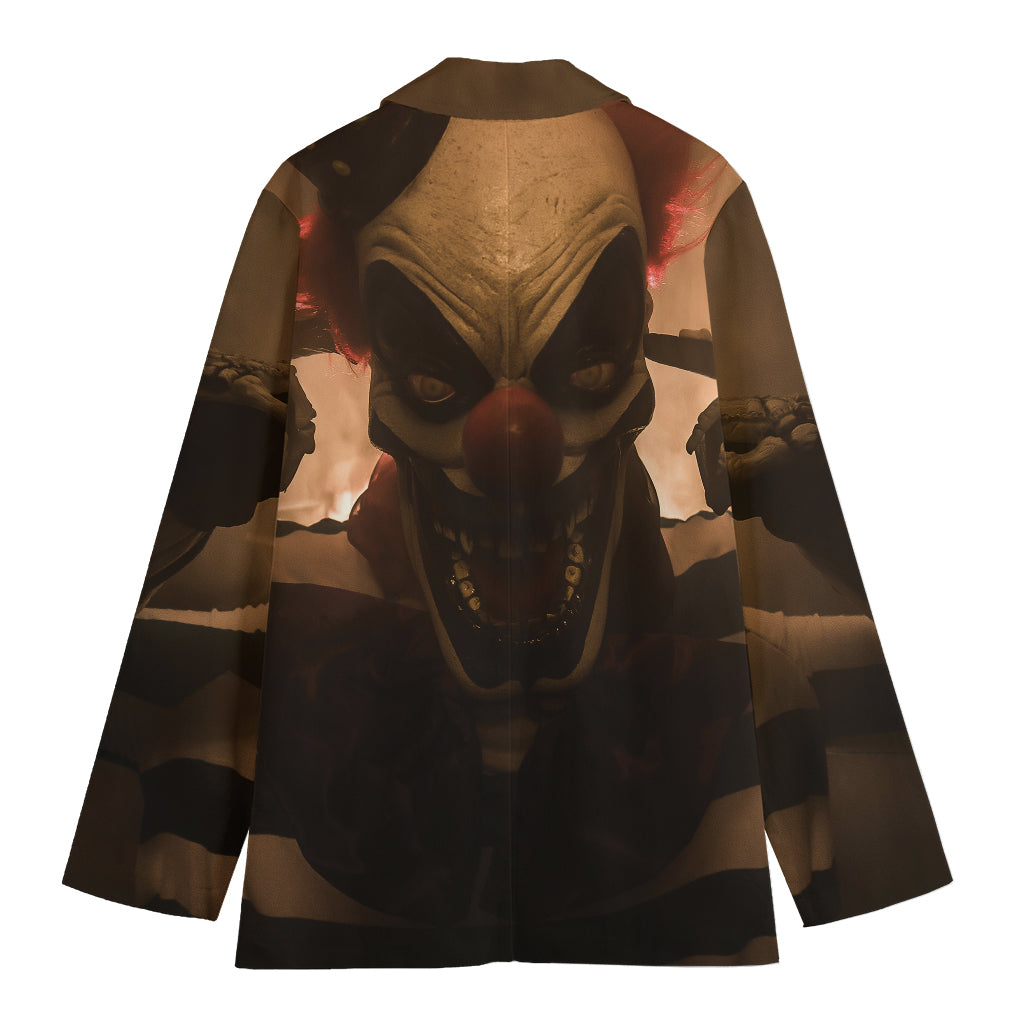 Scary Clown Print Women's Cotton Blazer