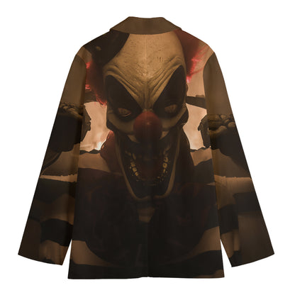 Scary Clown Print Women's Cotton Blazer
