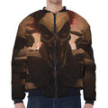 Scary Clown Print Zip Sleeve Bomber Jacket
