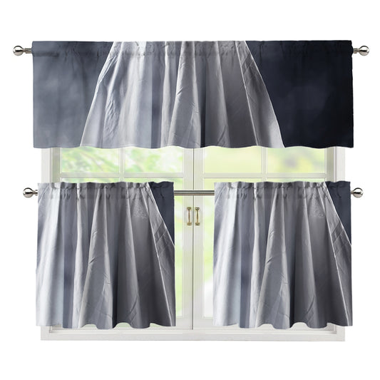 Scary Ghost 3D Print 3 Piece Kitchen Curtains