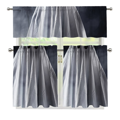 Scary Ghost 3D Print 3 Piece Kitchen Curtains