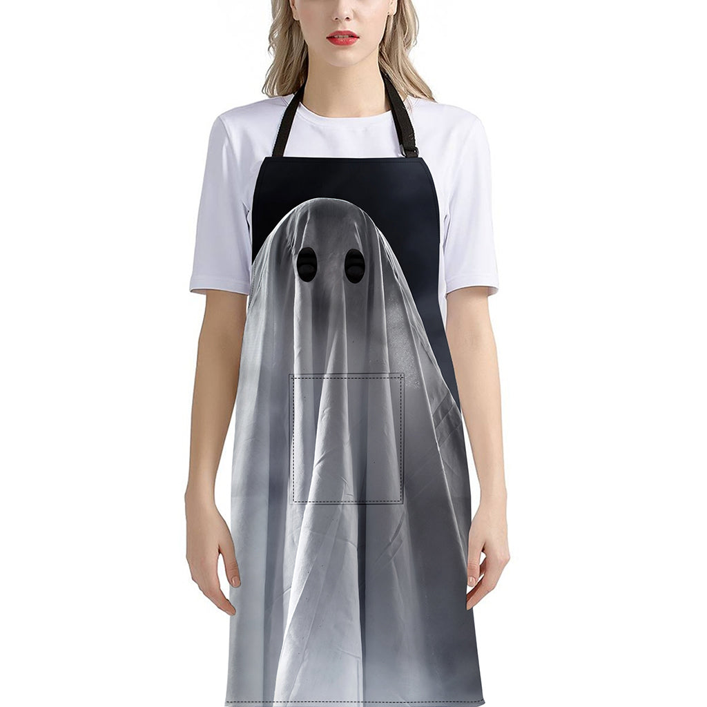 Scary Ghost 3D Print Bib Apron With Pocket