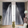 Scary Ghost 3D Print Blackout Pencil Pleat Curtains