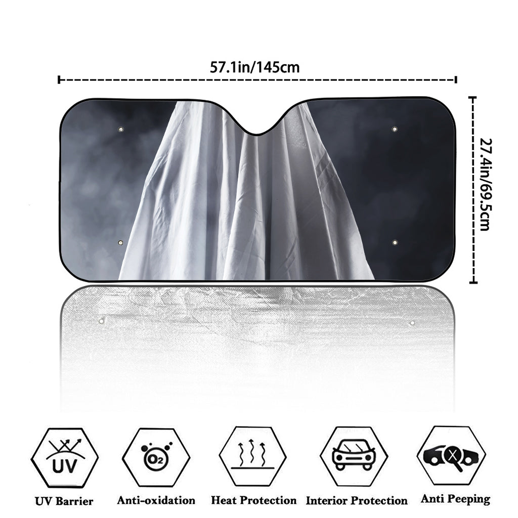 Scary Ghost 3D Print Car Windshield Sun Shade
