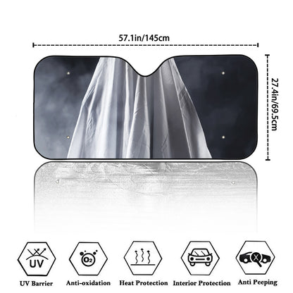 Scary Ghost 3D Print Car Windshield Sun Shade