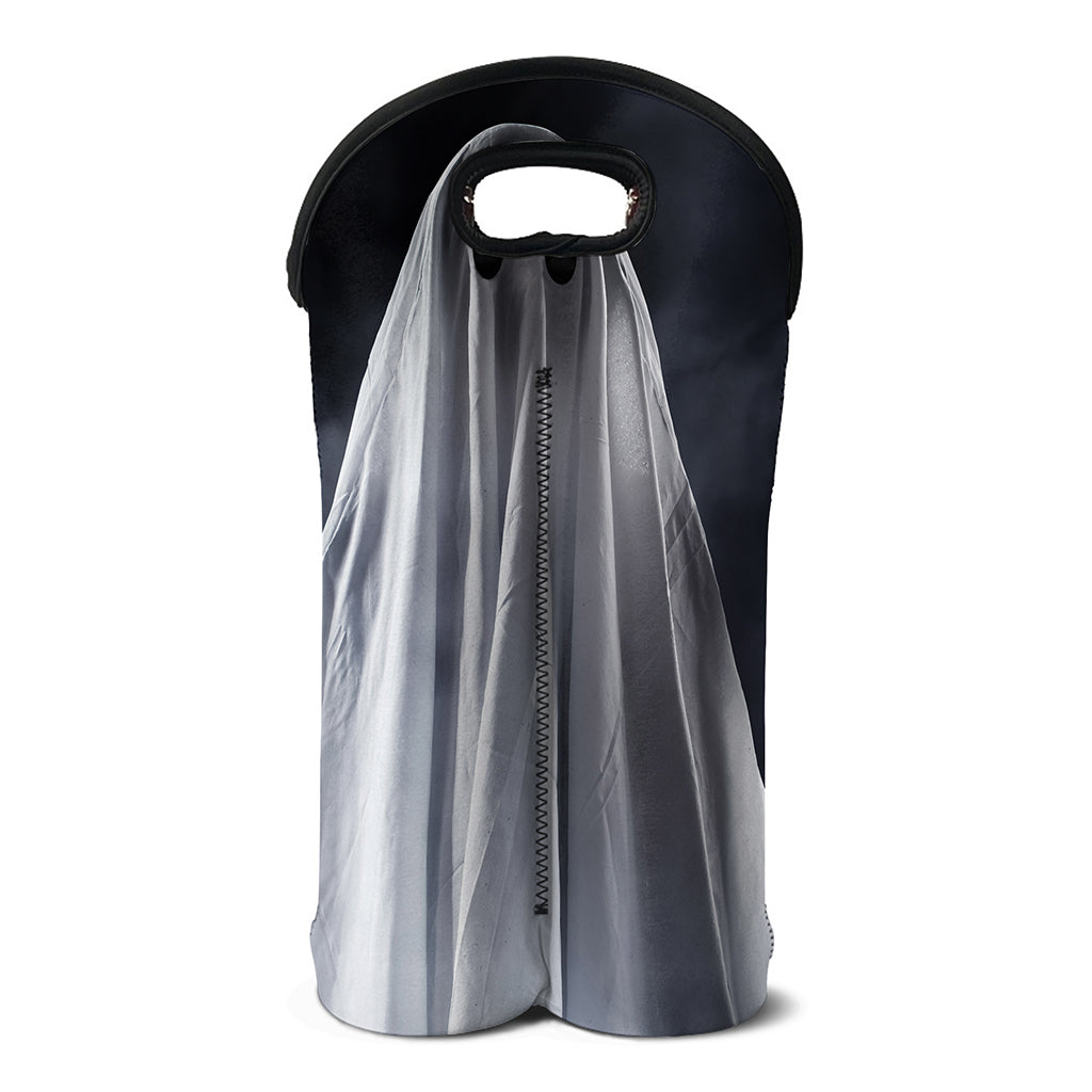 Scary Ghost 3D Print Double Neoprene Wine Tote