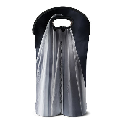 Scary Ghost 3D Print Double Neoprene Wine Tote