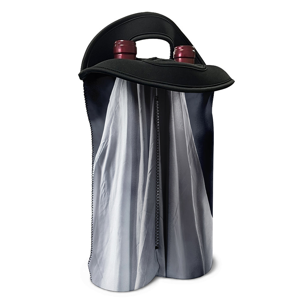 Scary Ghost 3D Print Double Neoprene Wine Tote