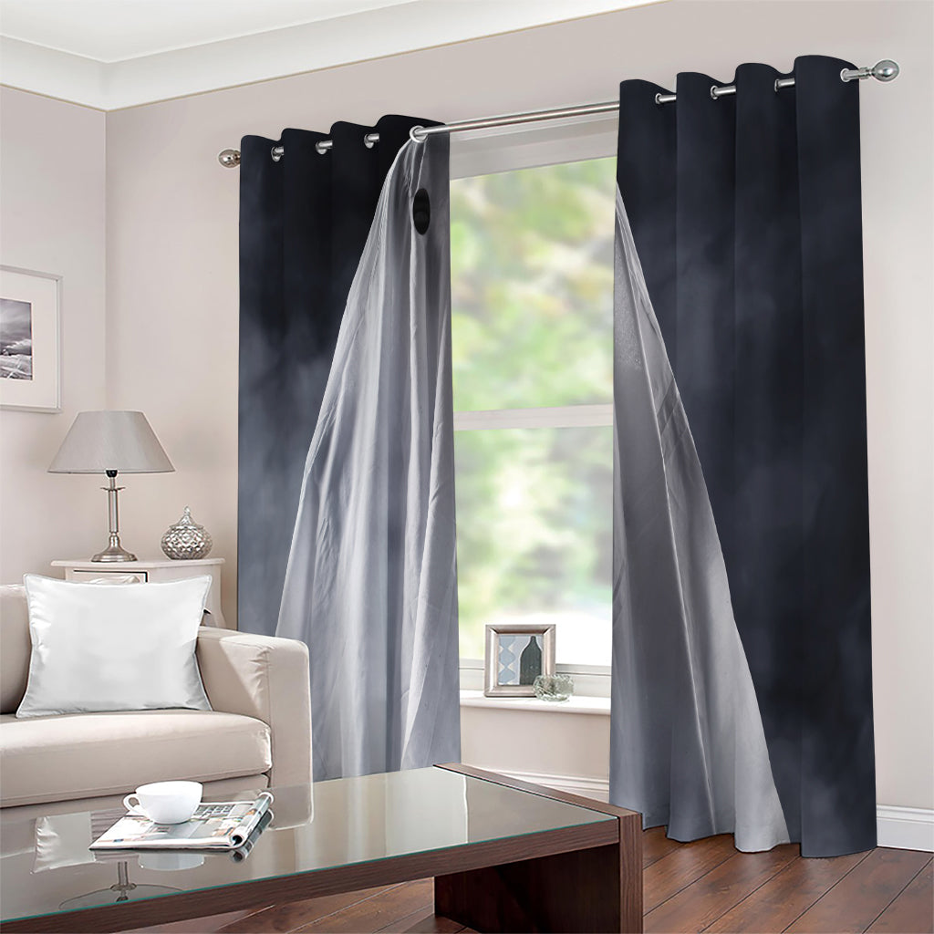 Scary Ghost 3D Print Extra Wide Grommet Curtains