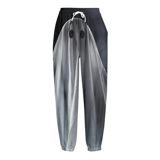 Scary Ghost 3D Print Fleece Lined Knit Pants