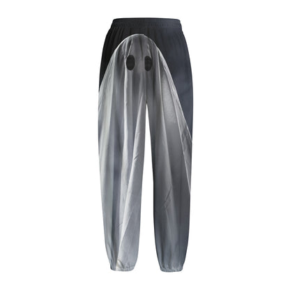 Scary Ghost 3D Print Fleece Lined Knit Pants