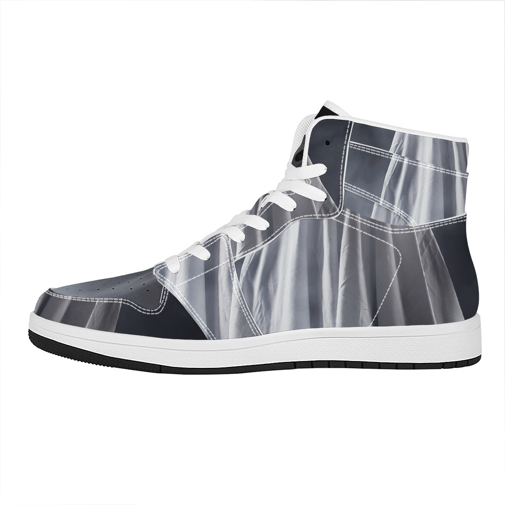 Scary Ghost 3D Print High Top Leather Sneakers
