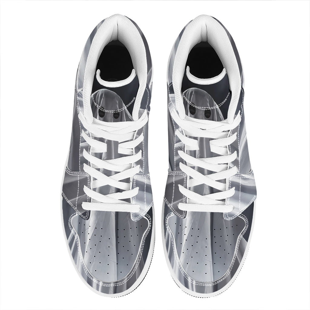 Scary Ghost 3D Print High Top Leather Sneakers