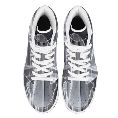 Scary Ghost 3D Print High Top Leather Sneakers